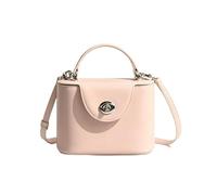 Bolso de mano pequeño de piel de vaca auténtica para mujer, mini bolso de mano para médico, auténtico cuero vacuno auténtico, bolso de hombro para mujer, Rosa, 18cm(Length) x 13cm(Height) x 7cm(Deep)