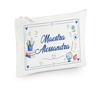 Bolso de mano personalizado con nombre maestra - Idea de regalo para maestra, colega, amiga - Estrellas de colores personalizables, Maestra 3, Contemporáneo