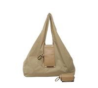 Bolso De Mano Plegable - Bolsa De Mano Ligera Con Llavero | Bolsa De Compras Con Llavero Expandible De Cuero PU | Bolsos De Hombro Portátiles De Mo-da Para Escuela, Compras, Desplazamientos (Caqui)
