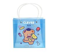 Bolso de mano portátil para mujer, bolsa de embalaje transparente de gran capacidad, bolsas de regalo con asa, bolsas de regalo ligeras para compras