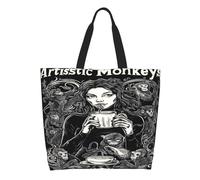 Bolso De Mano Póster Ilustrado De Monos Artísticos Monocromáticos Con Café Mujer Bolso Tote Grande Bolsos De Hombro Casual Tote Bag Para Uso Diario Viaje Compras