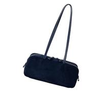 Bolso de mano retro moderno ligero de ante con correa cómoda para el trabajo, viajes o compras, bolso compacto para viajeros, Blue, One Size