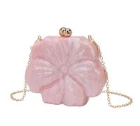 Bolso de mano rosa for mujer, diseño con flores, bandolera hombro, lujo, for fiesta noche o San Valentín Para la Fiesta de Bodas(Deep pink)