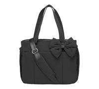 Bolso de mano suave con lazo para mujer, elegante bolso con correa ajustable para oficina, boda, escuela, viajes, playa, fiesta, trabajo, noche, Black, Refer to description