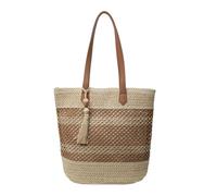 Bolso de mano tejido calado para mujer, ligero, de verano, casual, para playa, gran capacidad, diseño hueco para vacaciones y uso diario, White, One Size, Mochilas rucksack
