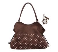 Bolso de mano tipo shopper para mujer en ante sintético, con bordado y estilo práctico para ir a la escuela, trabajar, hacer compras, viajar y uso diario