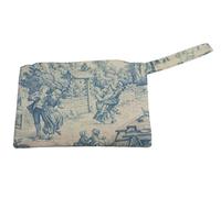 Bolso de mano toile de jouy, azul celeste, cm 19x28, Clásico