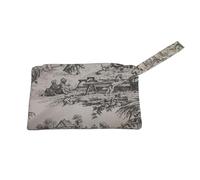 Bolso de mano toile de jouy, gris, cm 19x28, Clásico