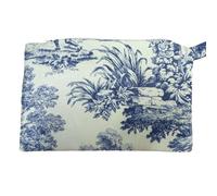 Bolso de mano toile de jouy, turquesa, cm 19x28, Clásico