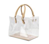 Bolso de mano transparente - Estuche de maquillaje cosmético, bolso transparente con cremallera | Bolso de playa transparente de PVC impermeable, festivales, gimnasio, etc, a, Se référer au descriptif