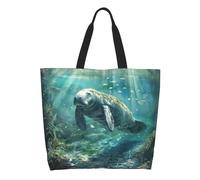 Bolso De Mano Vaca Marina Loca Salvadora Ajustable Bolso Tote Plegable Bolsa De Compras Para Estudiantes Compras Trabajo