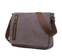 Bolso De Mensajer Bolsa de Mensajero for Hombre, Bolso Hombro Lona for Negocios, Retro, Cruzado, Vintage, Informal, for Viaje, Oficina, Bolsas portátiles Trabajar(Grey)