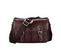 Bolso De Mensajer Bolsa for cámara Tanque Interior de Cuero DSLR Cámaras fotográficas Mensajero Bolsas Laterales Hombro Retro Vintage Trabajar(Coffee,32.5X14X24CM)