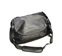 Bolso De Mensajer Bolso Bandolera De Un Solo Hombro Hombres Gran Capacidad Cuero Ocio Simple Trabajar(Black)