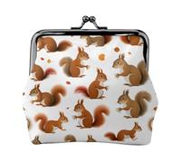 Bolso de moneda con estampado de ardilla lindo para mujer, mini billetera para tarjetas y lápiz labial, billetera compacta suave