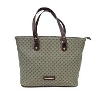 Bolso de mujer de compras, asas de hombro de piel sintética, impresión personalizada LB Marca LAURA BIAGIOTTI Línea DEMA ART. LB22S-125-1 Tamaño 28 X 34 X 15 cm, marrón, 28 X 34 X 15