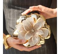 Bolso de Mujer de Lujo con Adornos Florales, Bolso de Forma Contrastante Exquisito, Ideal para Cenas y Fiestas, Combinable con Ropa Diaria, Formal, Vestidos y de