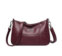 Bolso De Mujer De Mediana Edad, Bolso Bandolera De Un Solo Hombro, Bolso De Mano De Cuero Suave Casual Simple, Bolso De Hombro Pequeño Para Mamá, Burdeos