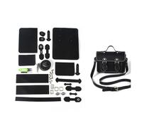 Bolso De Mujer Diy Bolso cuadrado hecho a mano, accesorios de bricolaje, Kit de Material de bolso de bricolaje, accesorios de bolso de bricolaje, bolso hecho a mano, monedero de cuero(Black)