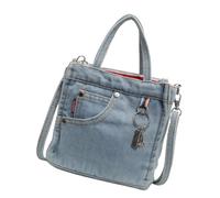 Bolso de mujer lavado denim viejo bolso de mensajero de moda hombro retro bolso de mano todo a juego crossbody retro hombro para mujeres todos los días crossbody top, azul claro
