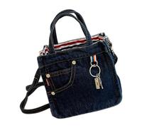 Bolso de mujer lavado denim viejo bolso de mensajero de moda hombro retro bolso de mano todo a juego crossbody retro hombro para mujeres todos los días crossbody top, a