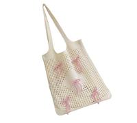 Bolso De Mujer Punto Hombro Gran Capacidad Lazos Dulces Ganchillo A Juego Compras Citas para Día A Día Ganchillo Gran Capacidad para Mujer Hombro Axila Punto