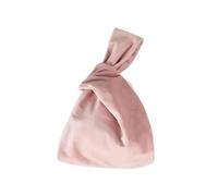 Bolso de muñeca de terciopelo suave para mujer, estilo japonés, simple, casual, color sólido, nudo pequeño, moderno, bolsa de almacenamiento para tarjetas de dinero en efectivo, Pink, Talla única