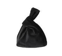Bolso de muñeca de terciopelo suave para mujer, estilo japonés, simple, casual, color sólido, nudo pequeño, moderno, bolsa de almacenamiento para tarjetas de dinero en efectivo, Black, Talla única