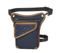 Bolso de Muslo Bolso Bandolera de Cuero auténtico for Hombre, diseño multifunción, Informal, Tipo, for Viaje, con cinturón, for Pierna(Color18)