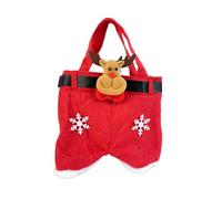Bolso de navidad, bolsas de caramelos con pantalones de Papá Noel, bolsas de regalo para botellas de vino de Navidad con asas, cestas de dulces decoradas para botellas de vino de vacaciones