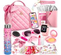 Bolso de Niña con Accesorios, Juguetes Niña - Maquillaje, Botella Agua Niños de Unicornio, Ver, Teléfono, Bolsita, Llaves, Pegatinas, Regalo Princesa para Niña, Cumpleaños y Navidad de Niñas 3-10 Años