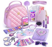 Bolso de niña con Accesorios, Mi Primer Juego de Bolso - Maquillaje, Diario Secreto Niña, Unicornio Máscara de Ojos, Billetera, Teléfono de Juguete, Llaves, Regalo para cumpleaños 3 4 5 6 7 8 Años
