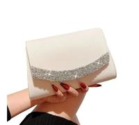 Bolso De Noche Bolso de noche terciopelo con brillantes diamantes imitación for un banquete boda romántico y blanco para Mujeres(WHITE)