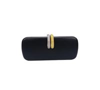 Bolso de noche de piel sintética para mujer, con cadena, bolsa cruzada de lujo de gran capacidad, bolsos de hombro rígidos, bolsos de mano para uso formal, Black, 240x100x30mm