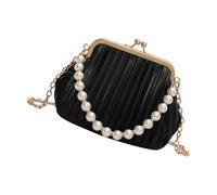 Bolso De Noche para Mujer Bandolera PU con Correa Desmontable para Fiesta Boda Baile Graduación Cadena Perlas Bolsos Mano Hombro