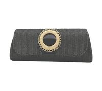 Bolso de noche para verano, playa, hombro, bolso cruzado tejido tipo sobre, bolso de mano de paja para mujer, bolso de noche, Black, One Size