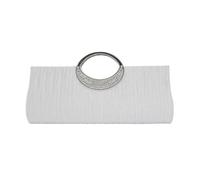 Bolso de noche plisado satinado de las mujeres bolso de embrague blanco bolsos señoras oferta barata, Blanco, Einheitsgröße