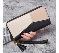 bolso de nueva de Corea del Sur para mujer con cremallera larga, multifuncional, con clip sintético y gran capacidad para teléfono móvil