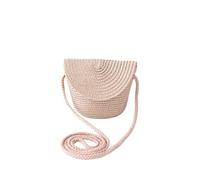 Bolso de paja para la playa Bolso tejido de paja hecho a mano for mujer, bandoleras ratán tejidas, pequeño playa for verano, bolsas mensajero hombro, billetera(Pink)
