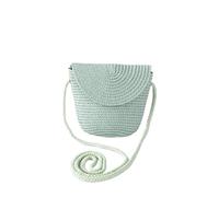 Bolso de paja para la playa Bolso tejido de paja hecho a mano for mujer, bandoleras ratán tejidas, pequeño playa for verano, bolsas mensajero hombro, billetera(Green)