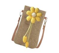 Bolso de paja para mujer, bolso de hombro tejido a mano, bolso cruzado casual para mujer, bolsa de playa, pequeña funda de paja para teléfono, bolsa de compras o citas