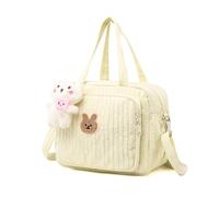 Bolso de pañales, bolsa de gran capacidad con lindo pañal de muñeca con cremallera con correas y manijas de hombro, almacenamiento de botella de cuerpo cruzado de un solo hombro amarillo..