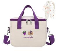 Bolso de pañales de hombro genérico de gran capacidad para bebé | de pañales multifuncional con compartimentos de botella aislados, bolsillos organizadores, malva, Se référer au