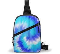 Bolso de Pecho Azul Espiral Tie Dye, Bolsos de Honda Bandolera Multiusos Mochila de Hombro Impermeable Viaje Senderismo