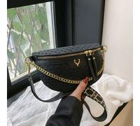 Bolso de pecho, bolso de cintura o bandolera para mujer con diseño geométrico retro de moda y cadena