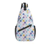 Bolso de Pecho Cruzado con Escamas de Cola de Sirena en Diagonal para Hombre y Mujer, Bolso de Hombro Tipo Bandolera, Bolso de Viaje Informal a la Moda, Mochila con Tirantes