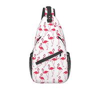 Bolso de Pecho de Alta Capacidad de Almacenamiento de Oveja con diseño de Flamenco Rosa, Mochila con Tirantes diagonales, Bolso de Hombro Tipo Bandolera para Hombres y Mujeres