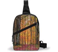 Bolso de Pecho Fall Forest Autumn Maple Trees, Sling Bags Multiusos Crossbody Shoulder Backpack Impermeable Viajes Senderismo