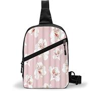 Bolso de Pecho Flor Hermosa Alstroemeria Blanca, Bolsos de Honda Mochila de Hombro Cruzada Multiusos Impermeable Viaje Senderismo
