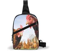 Bolso de Pecho Funny Chicken Green Grass, Sling Bags Multiusos Crossbody Shoulder Backpack Impermeable Viajes Senderismo